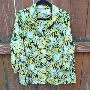 Just My Size Leaf Pattern Blouse Top Sz. 3X